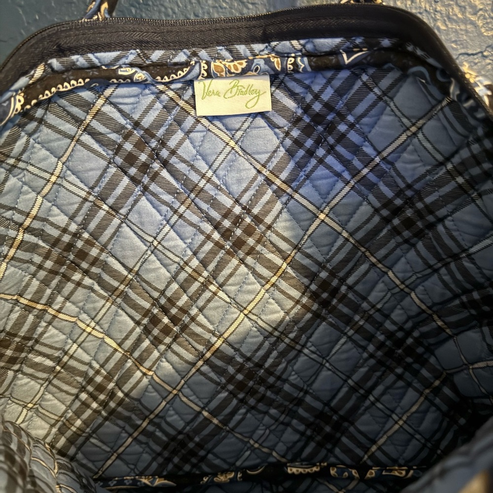 Vera Bradley Blue and Black Plaid Quilted Bag